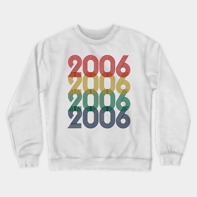 Cool Retro Year 2006 - Made In 2006 - 17 Years Old, 17th Birthday Gift For Teens Men & Women Crewneck Sweatshirt by Art Like Wow Designs